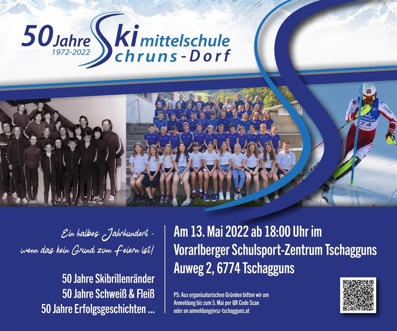 Einladung 50 Jahre Skimittelschule Schruns